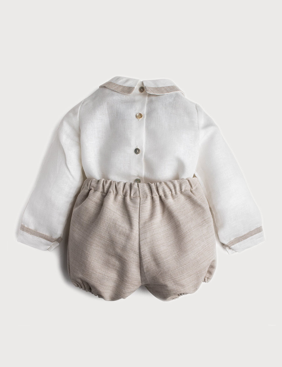 Beige Linen Celebration Set (12mths-3yrs) Sets from Pepa London