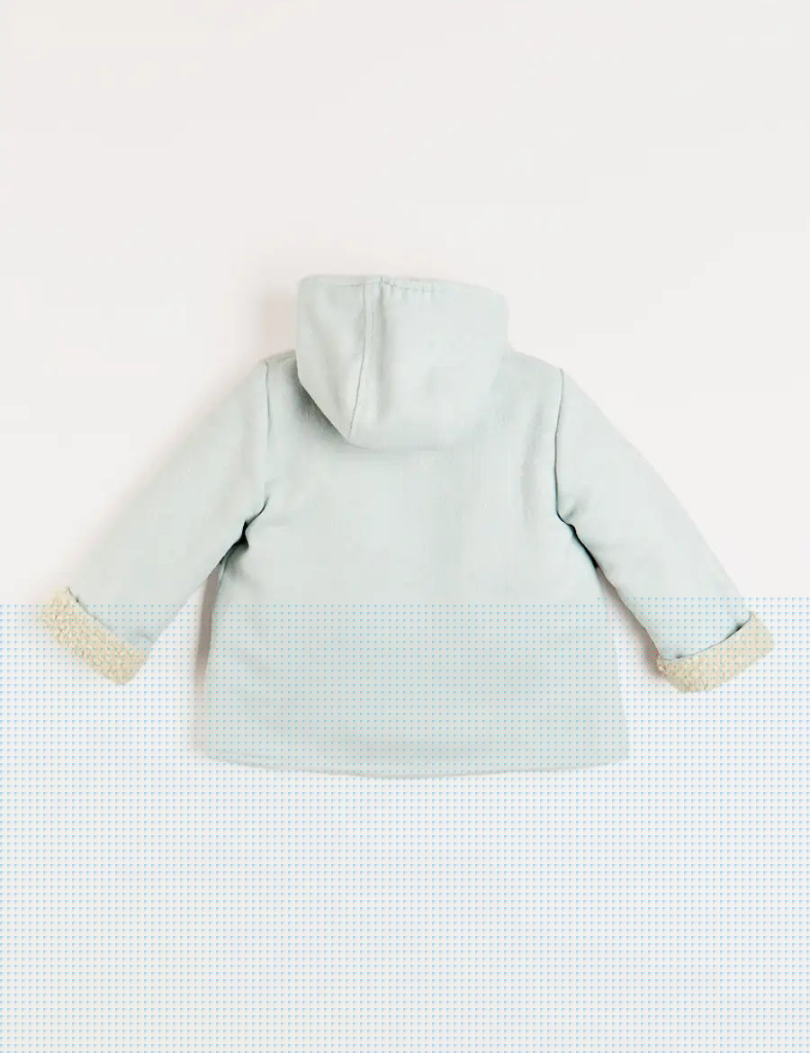 Herringbone Fluffy Lined Coat in Blue (6mths-2yrs) Coats from Pepa London