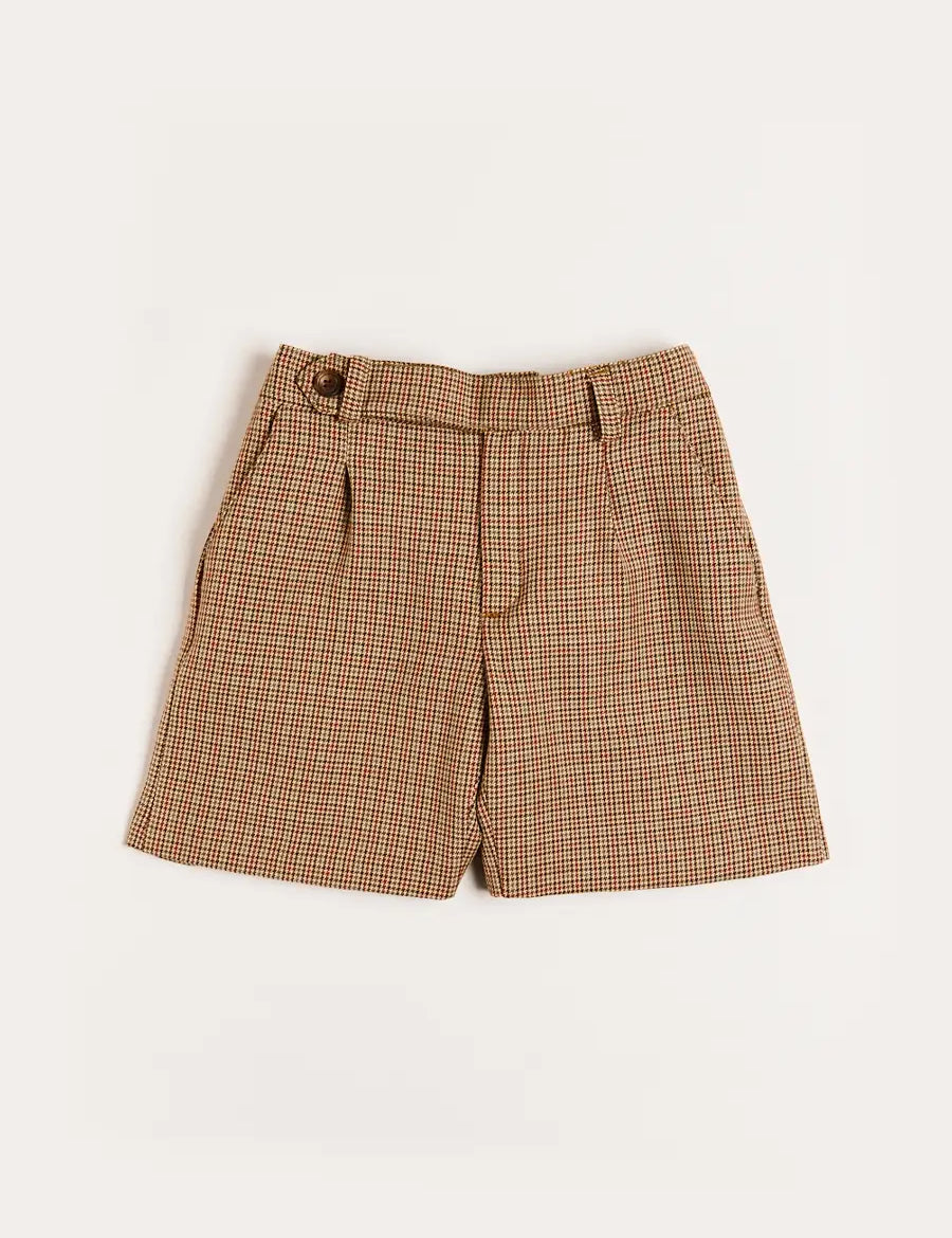Chester Puppytooth Shorts in Caramel (4-10yrs) Shorts from Pepa London