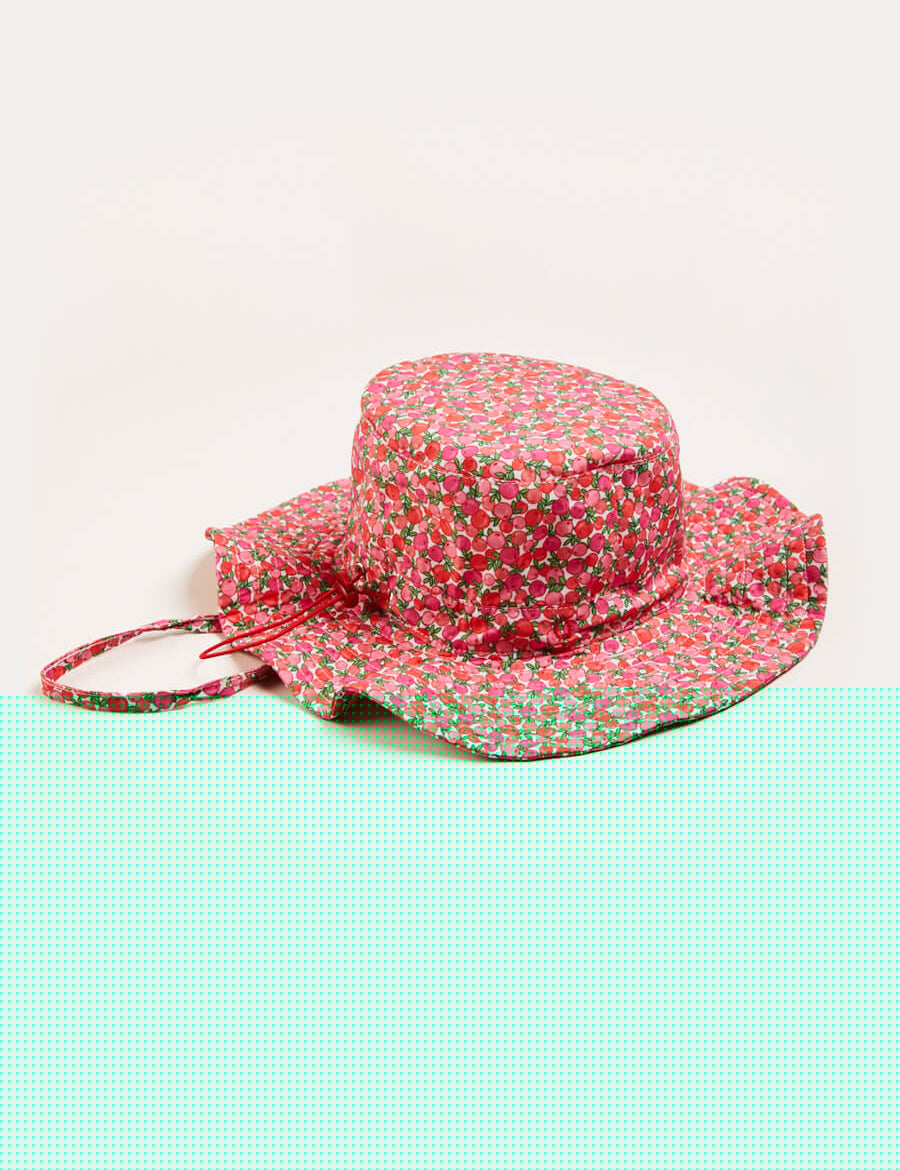 Annie Floral Print Beach Hat in Pink (1-8yrs) Accessories from Pepa London