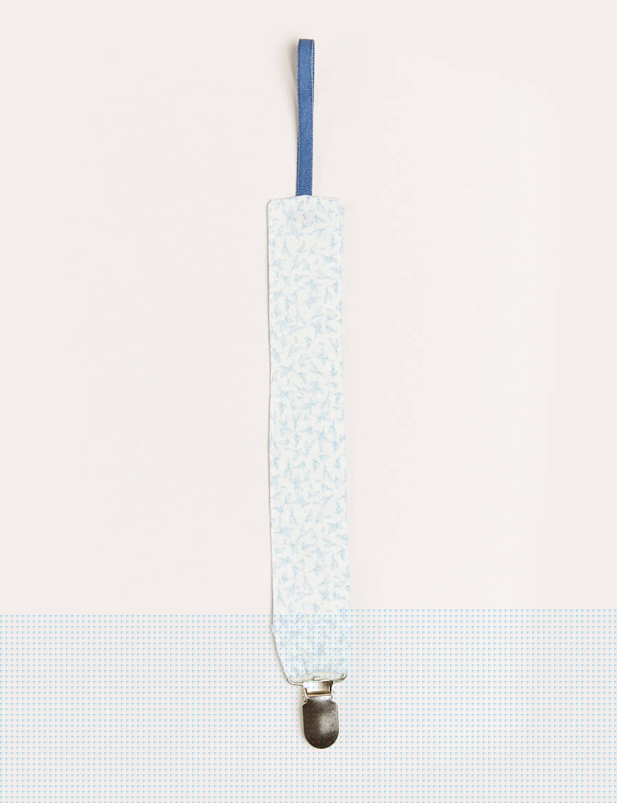 Elsie Floral Print Dummy Clip in Blue Accessories from Pepa London
