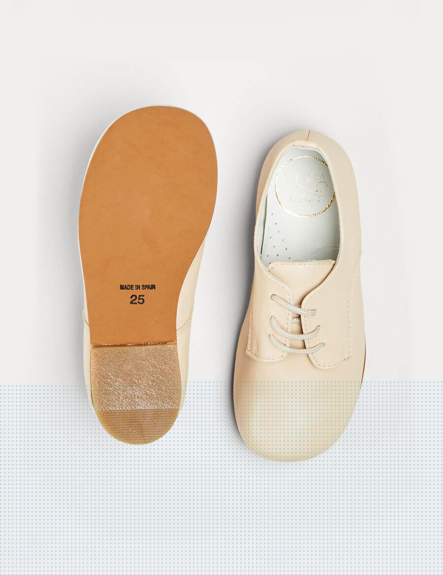 Boy's beige leather celebration shoes (20-36EU) Shoes from Pepa London