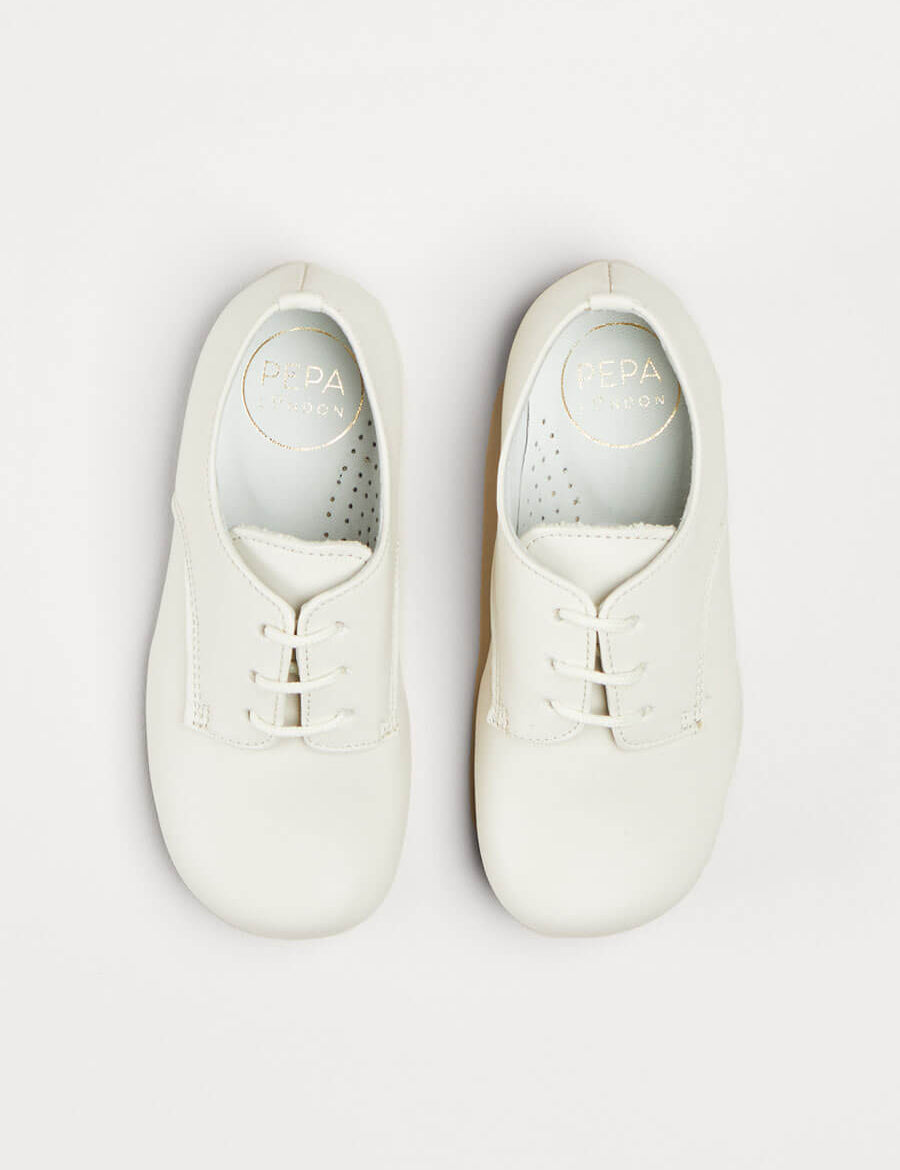 Boy's Ivory leather celebration shoes (20-34EU) Shoes from Pepa London