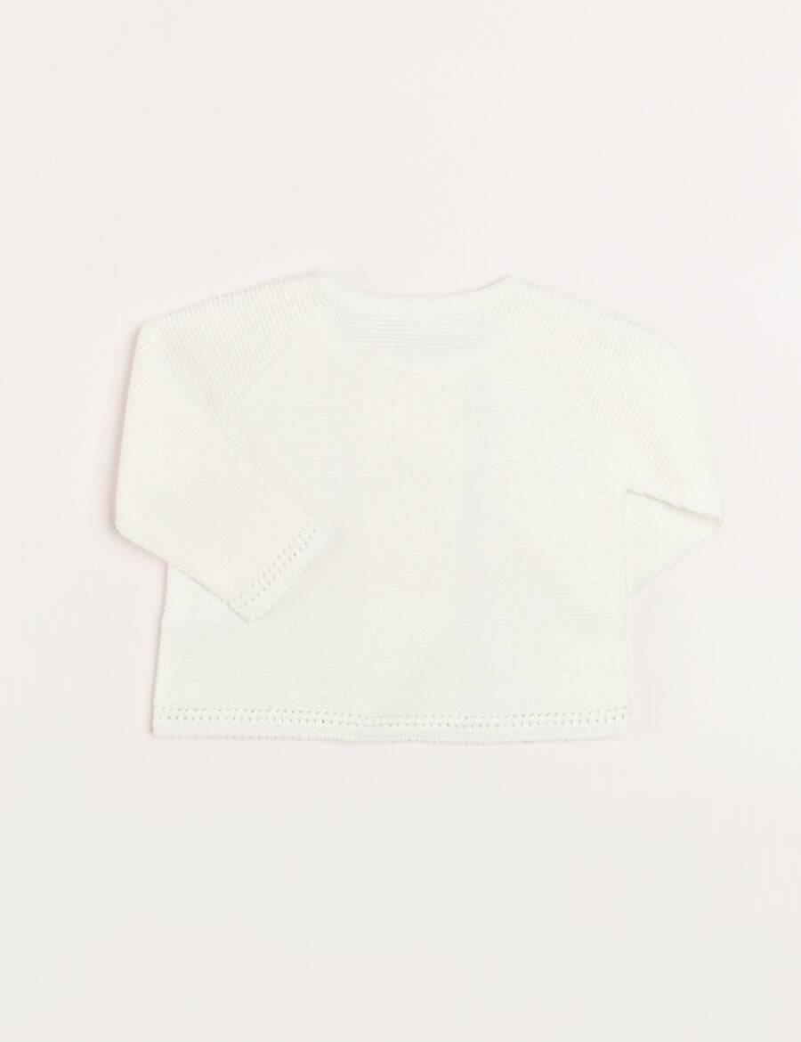 Boys Celebration Cardigan in Ivory (12mths-10yrs) Knitwear from Pepa London