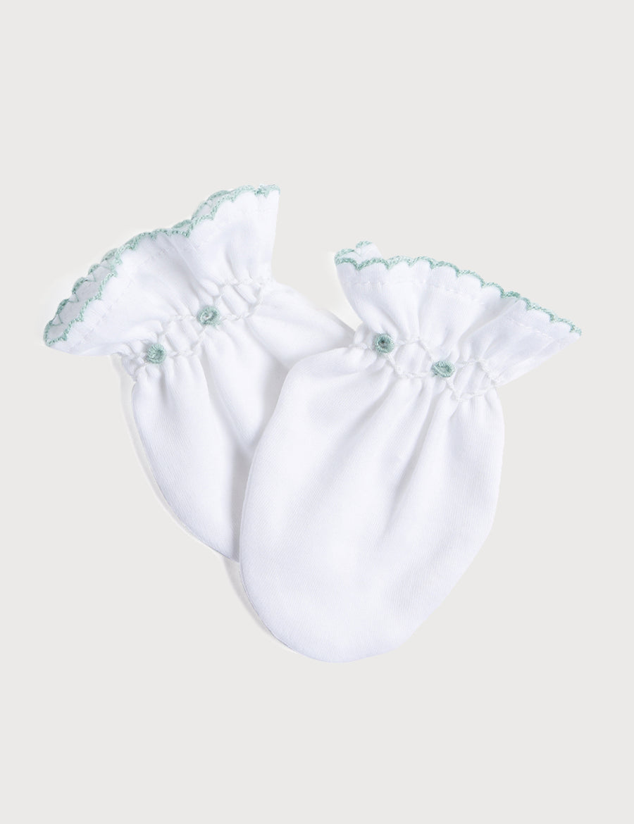 Green Hand Smocked Mittens Accessories from Pepa London