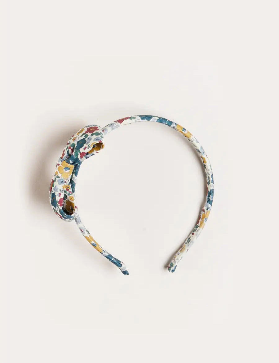 Emilia Floral Meduim Bow Hairband in Caramel Hair Accessories from Pepa London