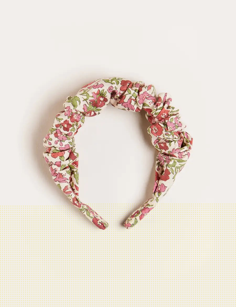 Daphne Floral Hairband in Raspberry Hair Accessories from Pepa London
