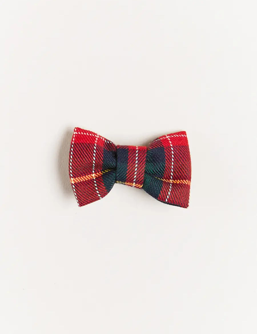 Belgravia Tartan Small Bow Clip in Red Hair Accessories from Pepa London
