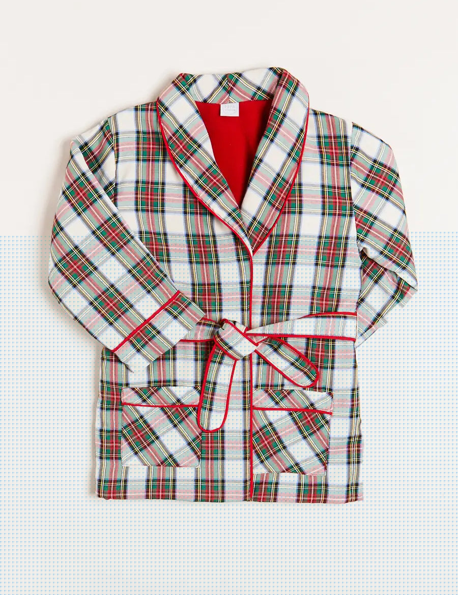 Sussex Tartan Dressing Gown in Red (2-10yrs) Nightwear from Pepa London