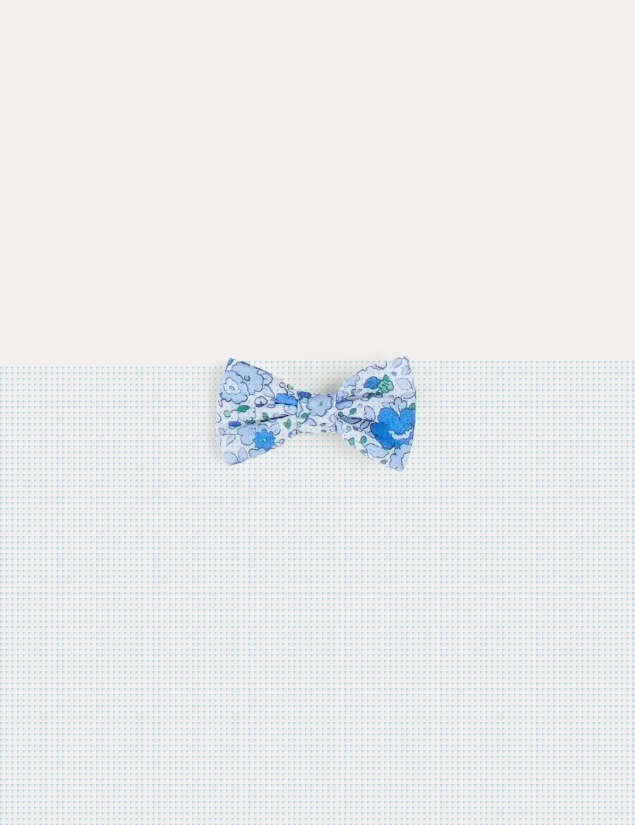 Olivia Floral Small Bow Hair Clip in Blue HAIR ACCESSORIES from Pepa London