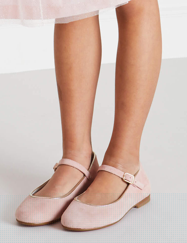 Girls Suede Pink Mary-Jane Shoes (24-34EU) Shoes from Pepa London