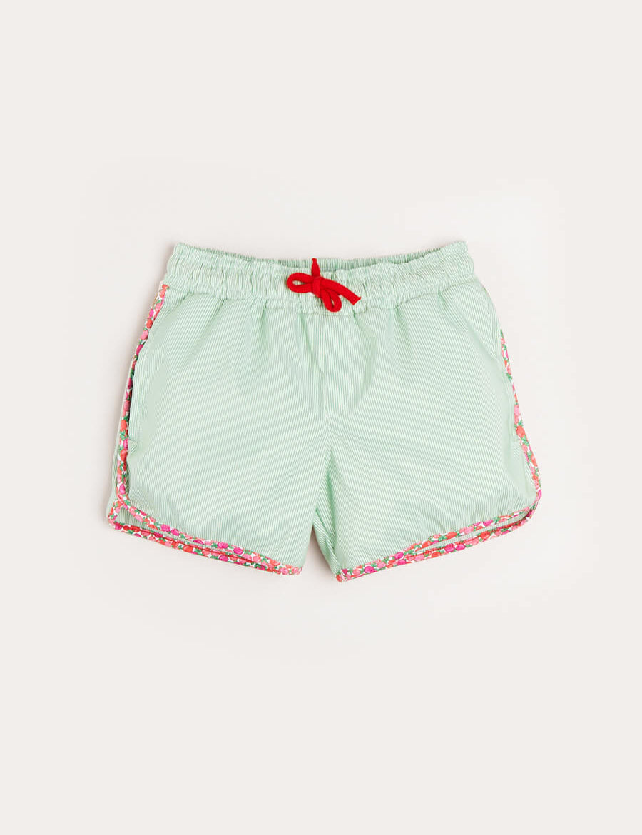 Striped Swim Shorts in Green (2-8yrs) Swimwear from Pepa London