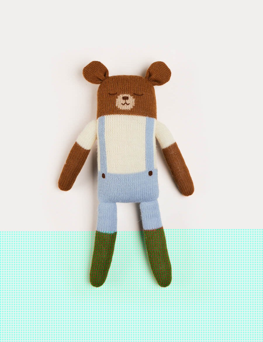 Knitted Bear Toy in Brown Toys from Pepa London