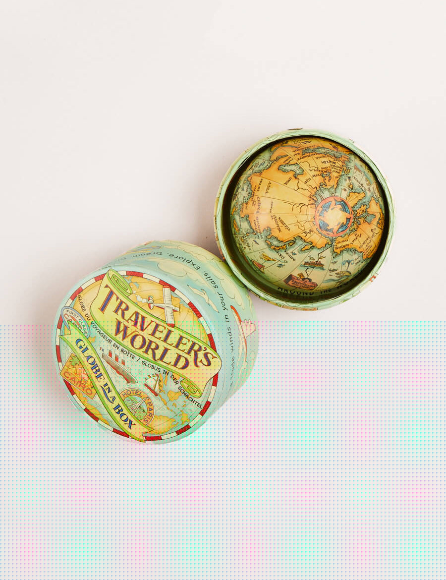 Traveller's World Globe in Box in Blue TOYS from Pepa London
