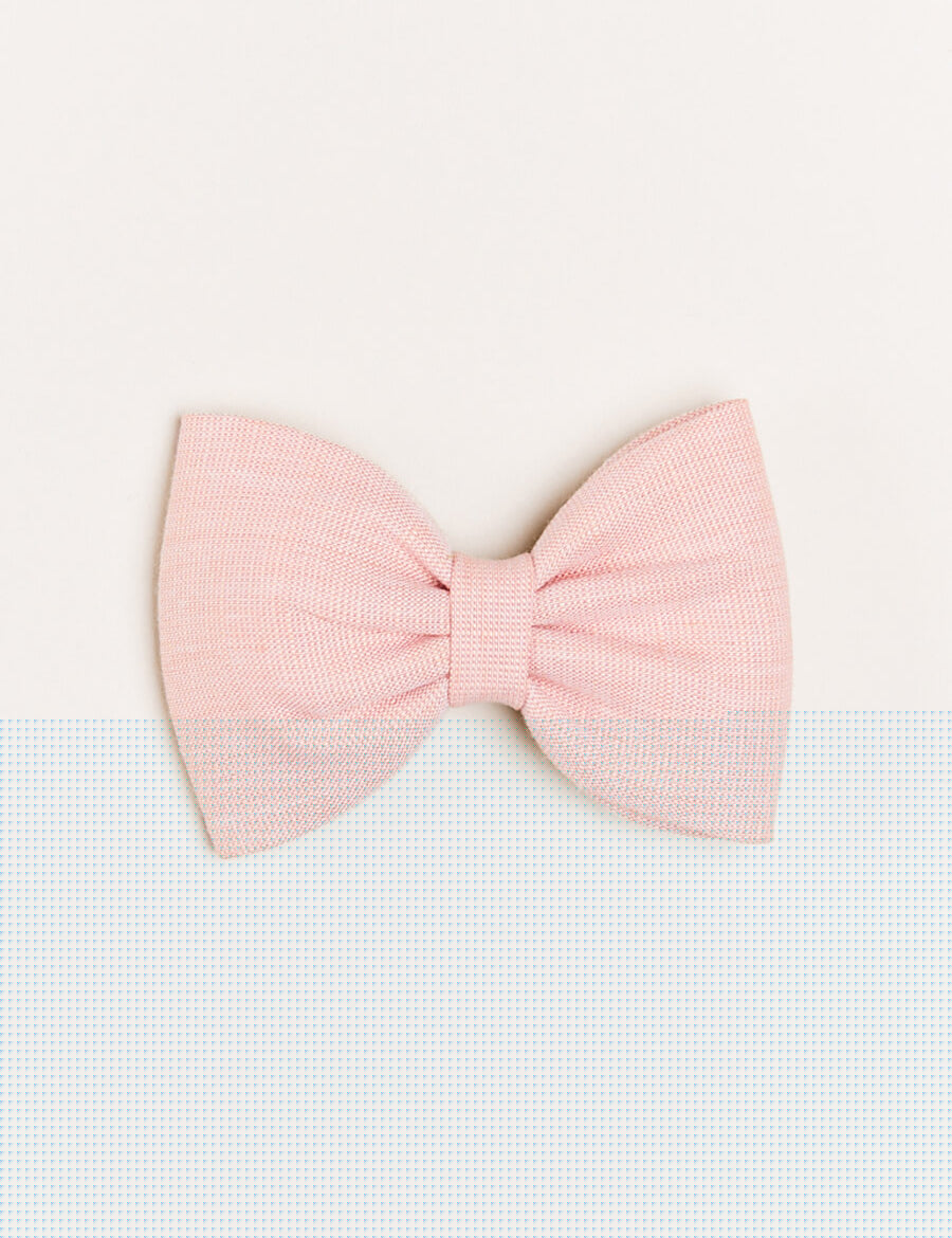 Plain Medium Bow Clip in Pink Hair Accessories from Pepa London