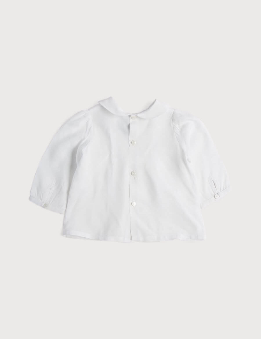White Cotton Shirt with Delicate Embroidery Blouses from Pepa London
