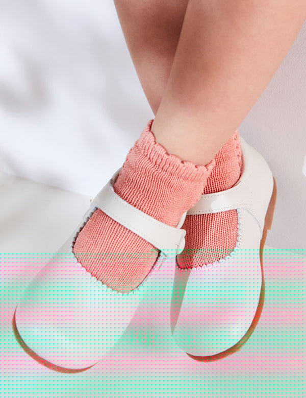 Mary Jane Leather Baby Shoes in Ivory (20-24EU) Shoes from Pepa London