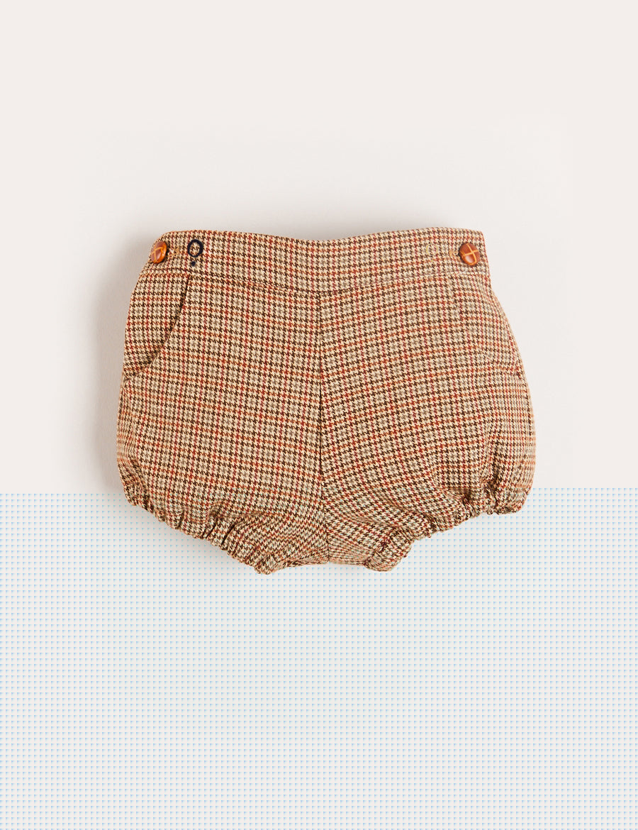 Chester Puppytooth Bloomers in Caramel (3mths-2yrs) Bloomers from Pepa London