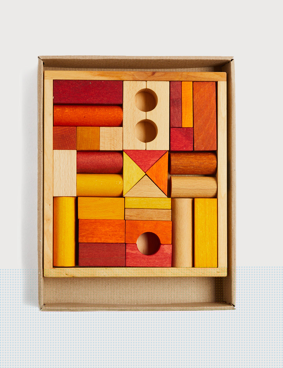 Wooden Blocks in Red Toys from Pepa London