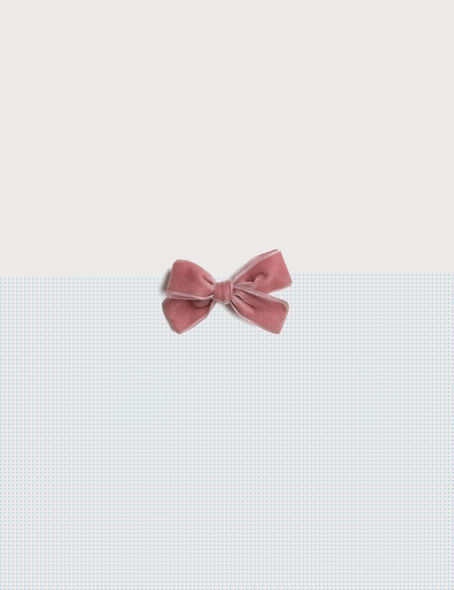 Velvet Medium-Bow Clip in Pink Hair Accessories from Pepa London