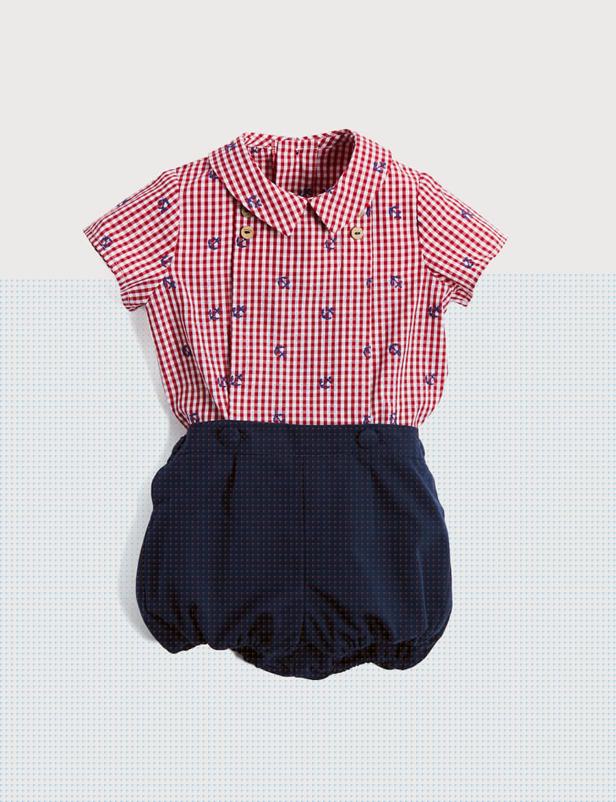 Embroidery Anchor Set in Red And Navy (6mths-3yrs) Sets from Pepa London