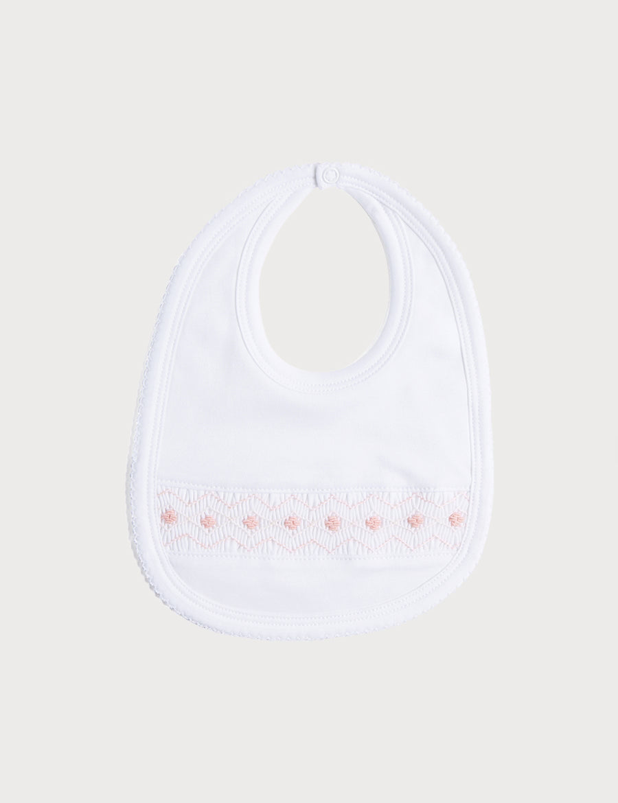 Pink Hand Smocked Bib Accessories from Pepa London