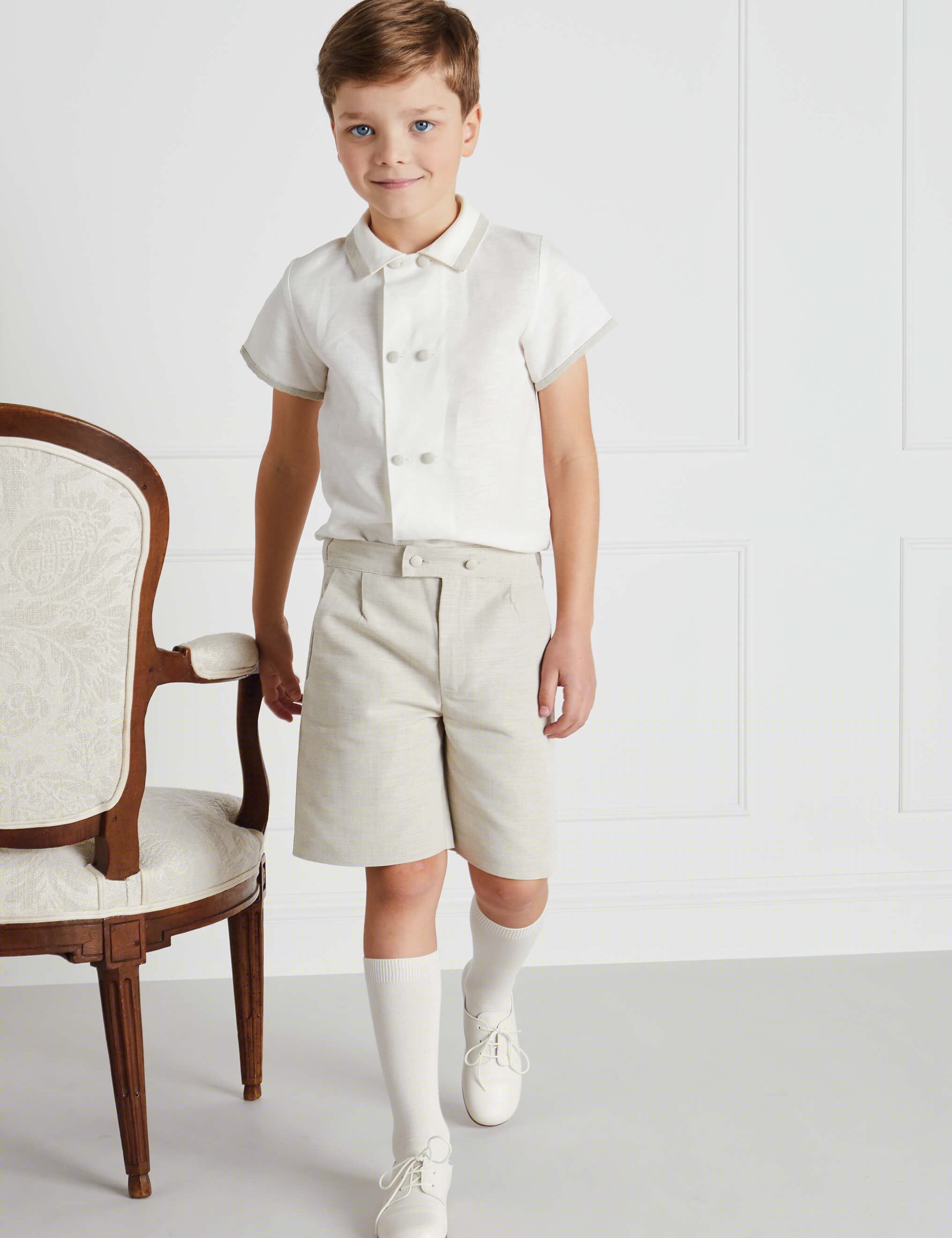 Boys Celebration Shorts Beige (4-10yrs) Shorts from Pepa London