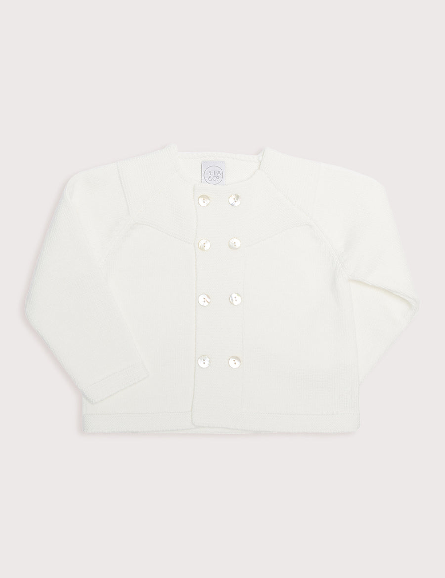 Boys Celebration Cardigan Ivory (2-8yrs) Knitwear from Pepa London