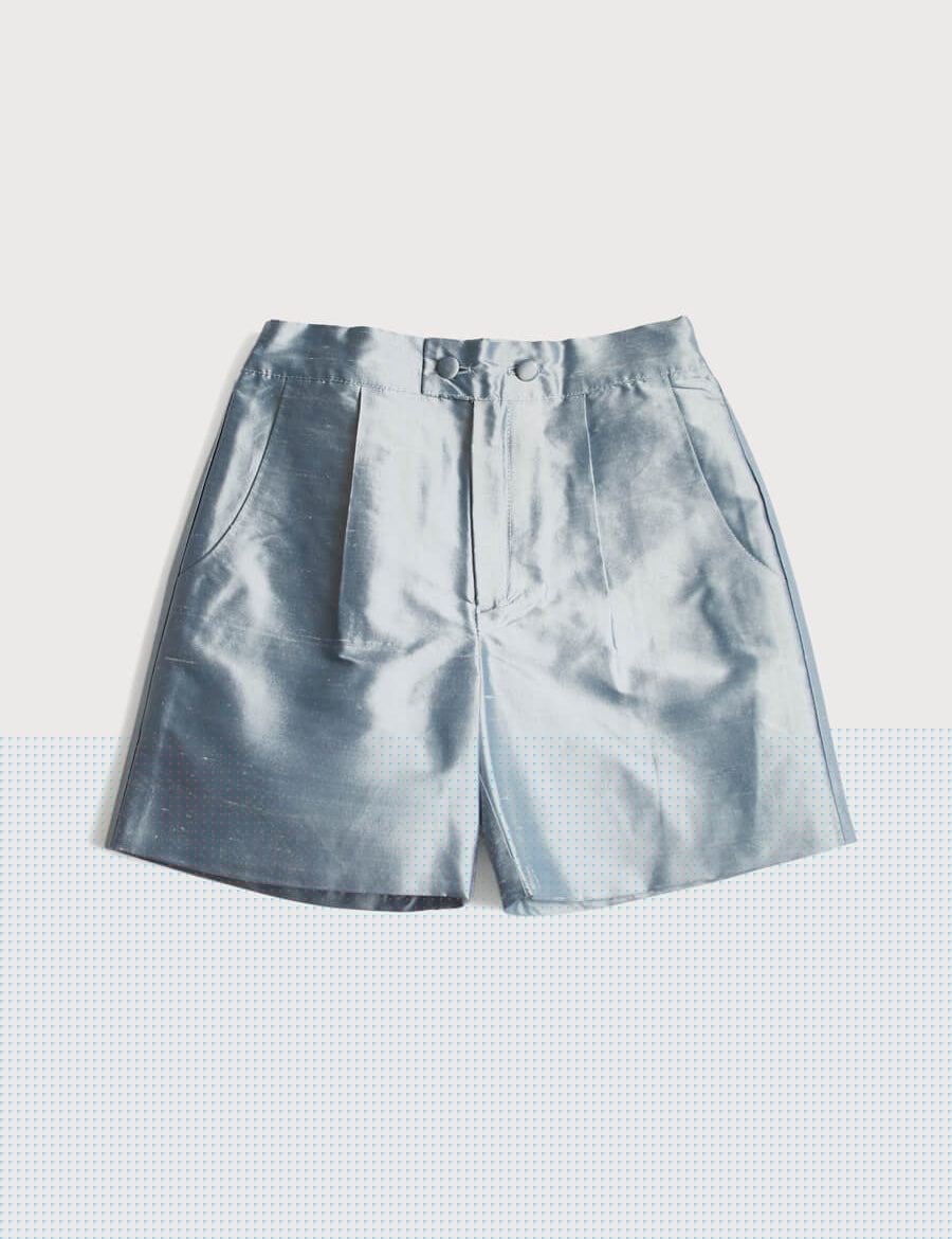 Boys Celebration Shorts Blue silk (4-10yrs) Shorts from Pepa London