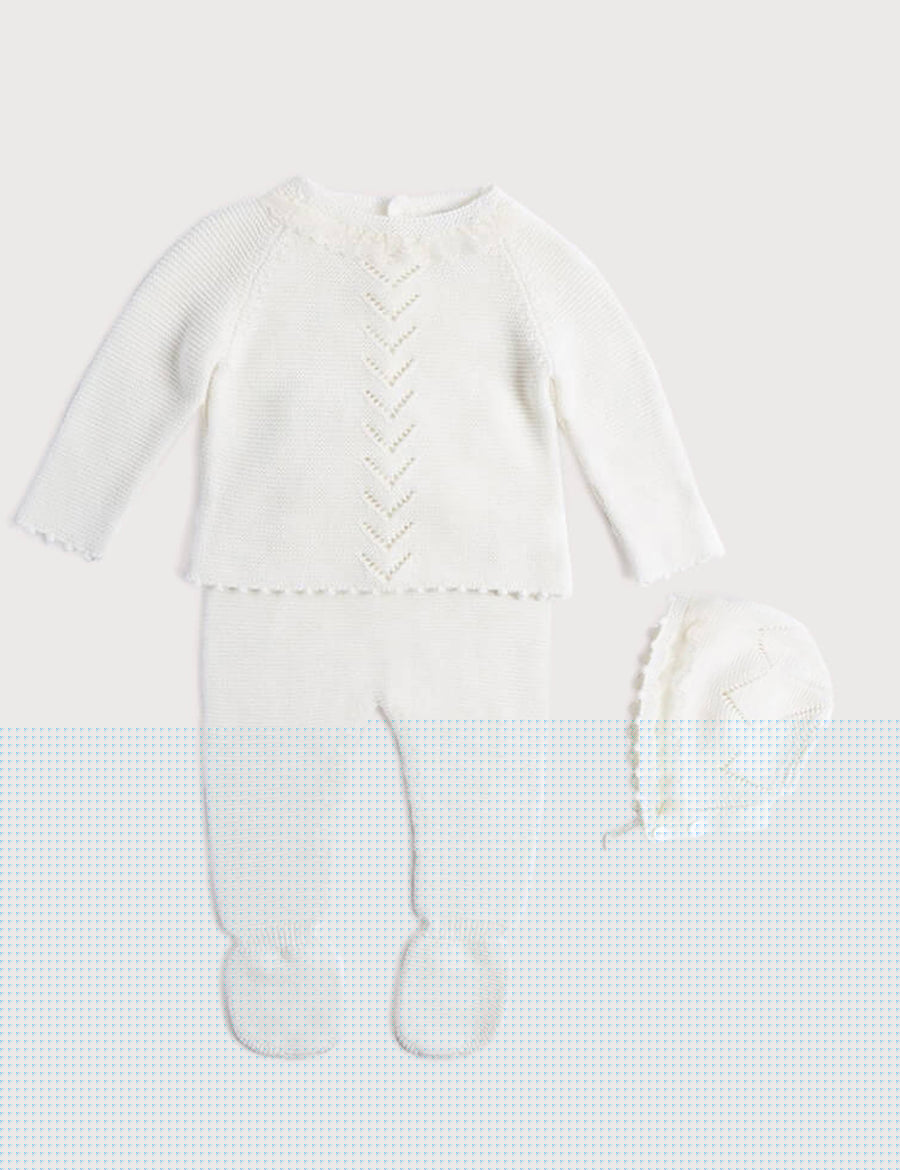Delicate Ivory Lace Cotton Set (1-12mths) Sets from Pepa London