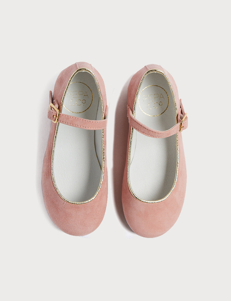 Girls Suede Pink Mary-Jane Shoes (24-34EU) Shoes from Pepa London