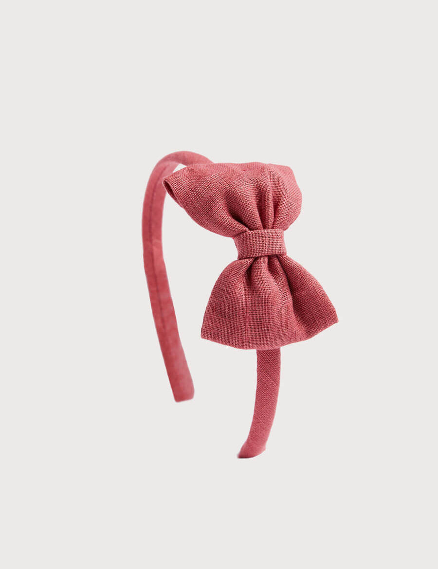 Raspberry Linen Hairband Hair Accessories from Pepa London