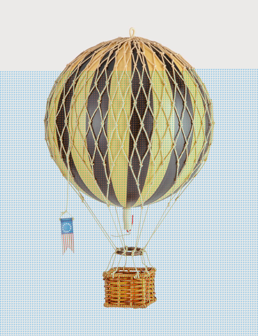 Striped Medium Hot Air Balloon in Black Toys from Pepa London