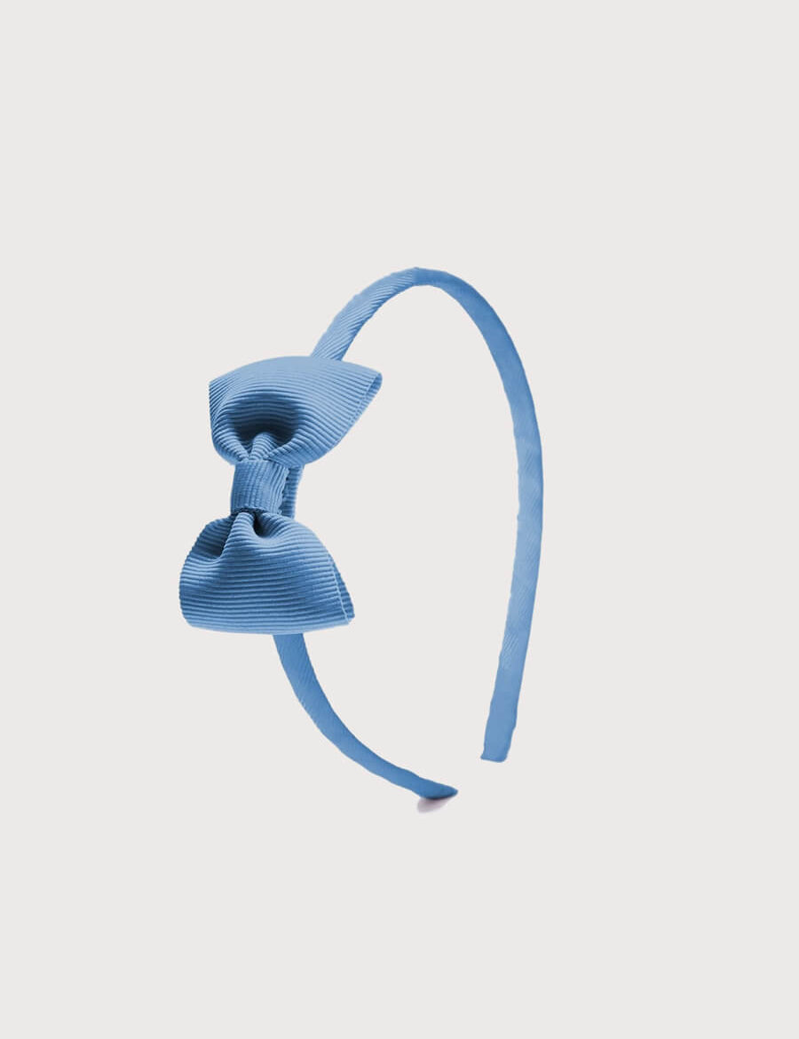 Light Blue Small Bow Hairband Hair Accessories from Pepa London