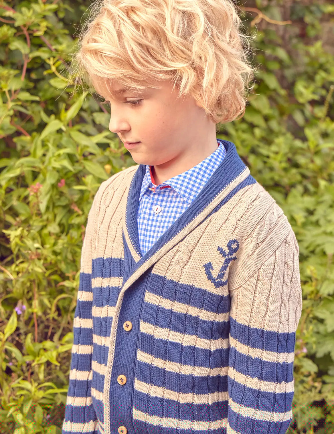 The Knitted Anchor Cardigan Boy Look Look from Pepa London