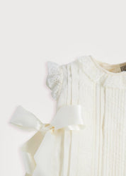 Cream Panelled Christening Gown (3mths-5yrs) Dresses from Pepa London