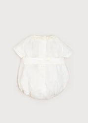 Cap Sleeve Lace Detail Romper in Ivory (3mths-2yrs) Rompers  from Pepa London
