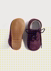 Suede Oxford Baby Booties in Burgundy (20-26EU) Shoes from Pepa London