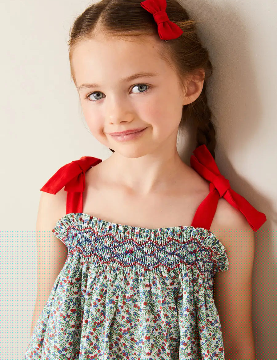 Plain Linen Small Bow Hair Clip in Red HAIR ACCESSORIES from Pepa London