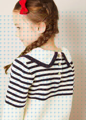 Mariner Collar Bold Stripe Jumper in White (2-10yrs) Knitwear from Pepa London
