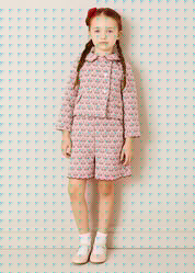 Iris Jacquard Statement Collar Jacket in Red (4-12yrs) COATS from Pepa London