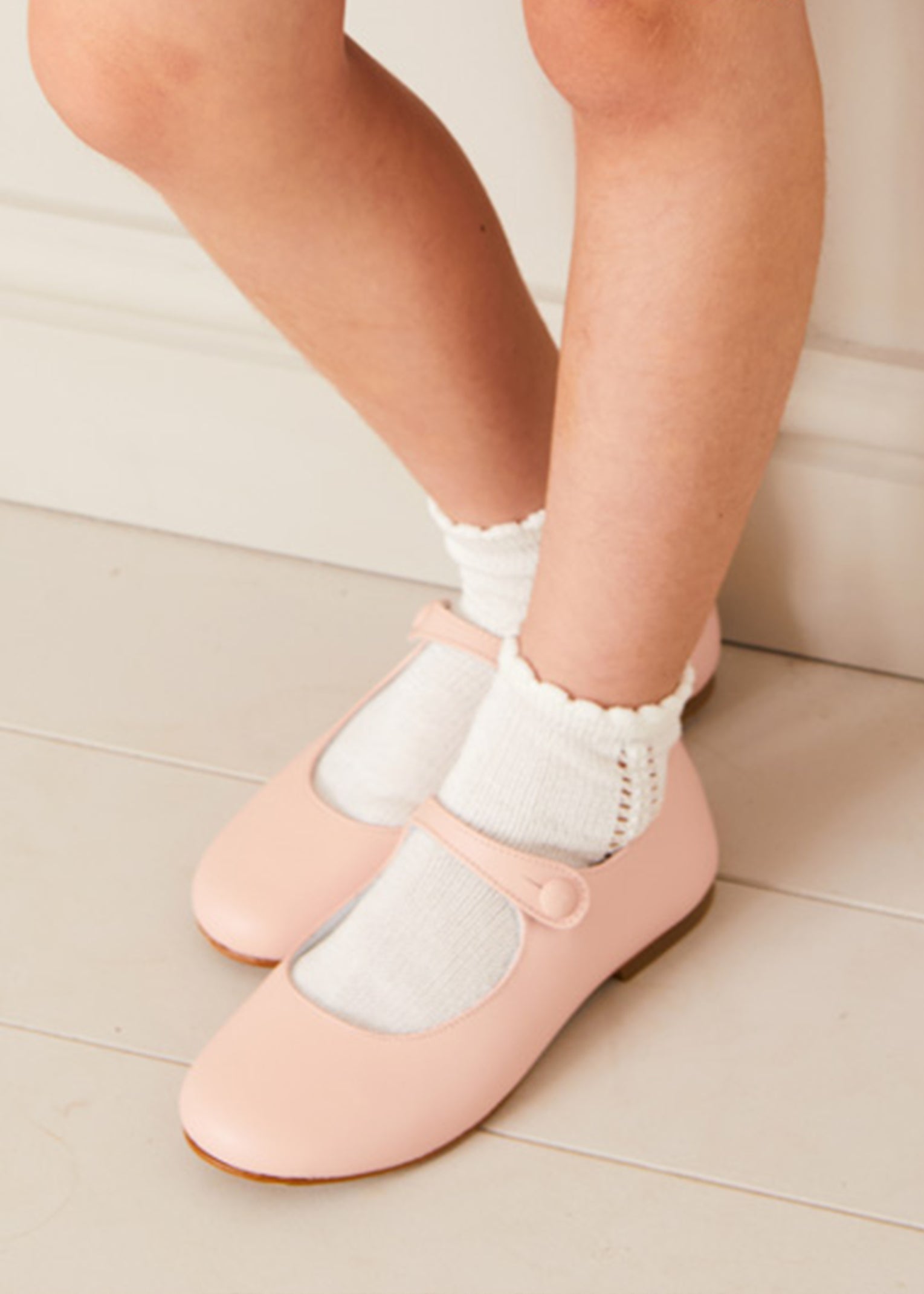 Leather Mary Jane Shoes in Pink (24-34EU) Shoes from Pepa London