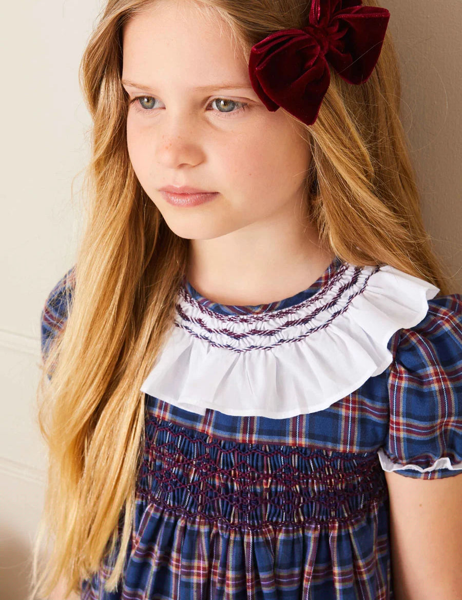Velvet Big-Bow Clip in Burgundy Hair Accessories  from Pepa London