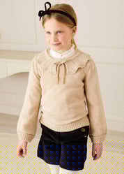 Statement Collar Metallic Detail Jumper in Gold (4-10yrs) Knitwear  from Pepa London