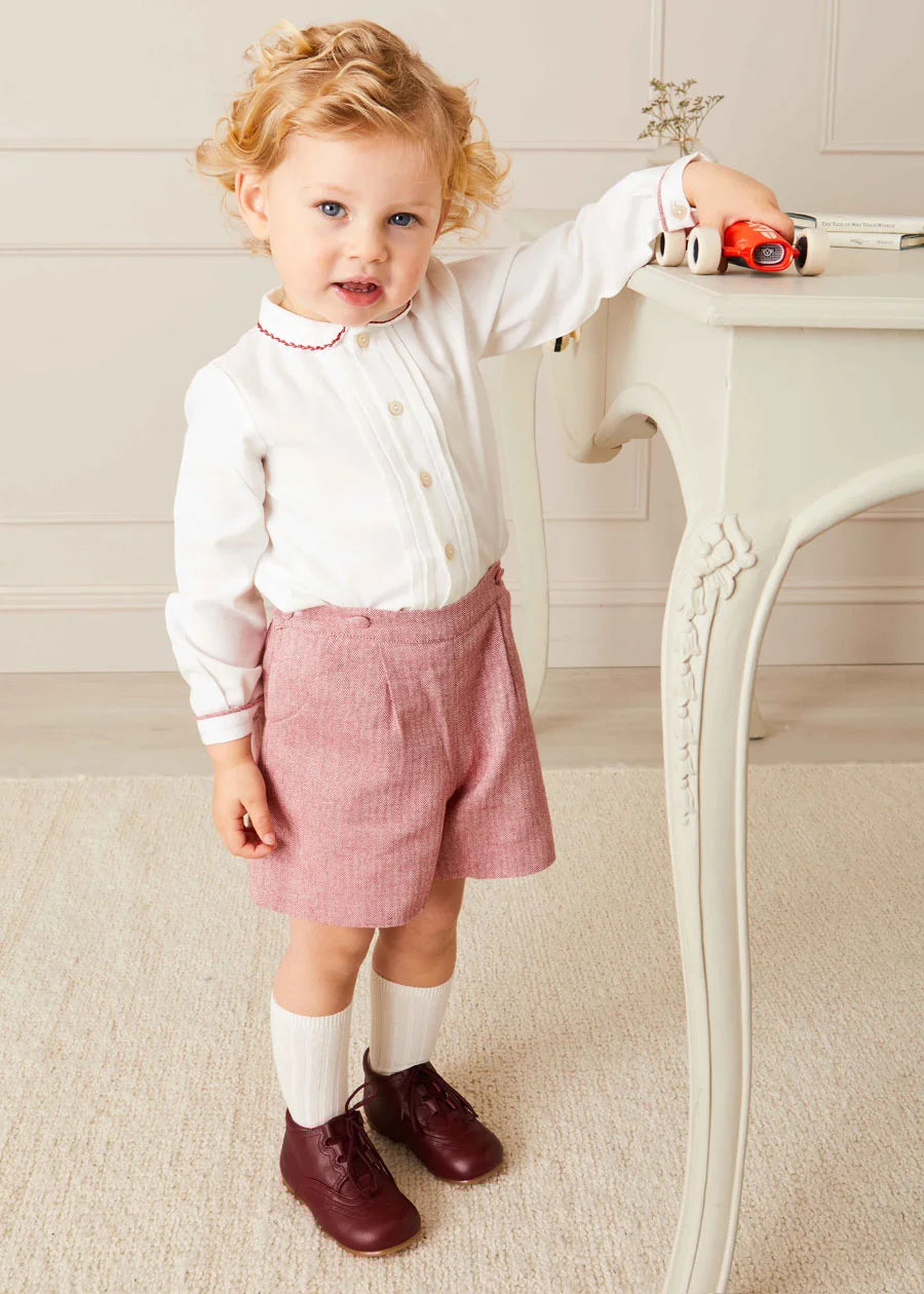 Oxford Baby Booties in Burgundy (20-26EU) Shoes  from Pepa London