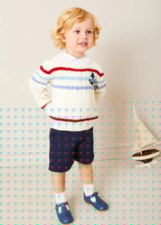 Classic Turn-up Hem Cotton Shorts in Navy (12mths-4yrs) Shorts from Pepa London