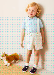Peter Pan Collar Trim Detail Short Sleeve Shirt in Blue (12mths-5yrs) SHIRTS from Pepa London