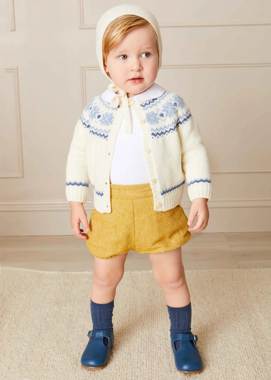 Fair Isle Cardigan in Cream (6mths-3yrs) KNITWEAR  from Pepa London