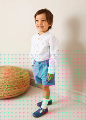 Plain Elasticated Shorts in Blue (12mths-4yrs) SHORTS from Pepa London