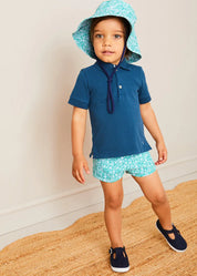 Adelaide Floral Beach Hat in Green (S-M) ACCESSORIES from Pepa London
